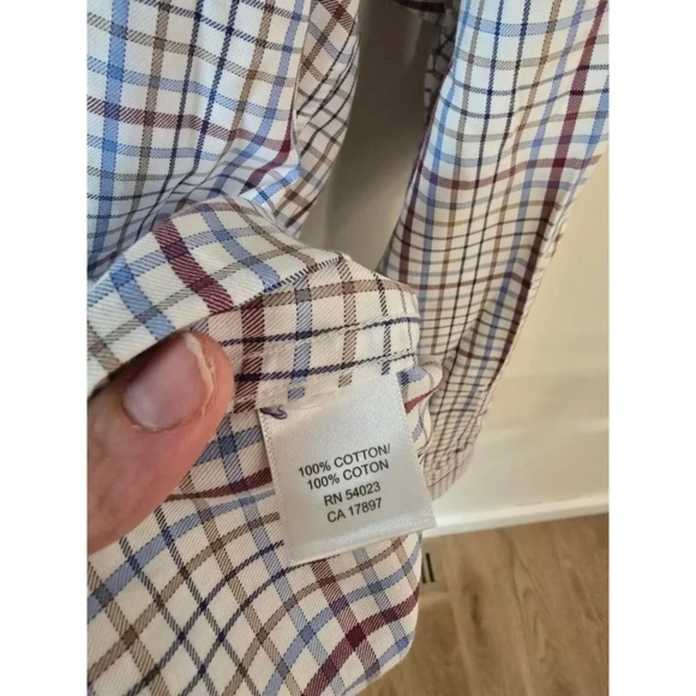Banana Republic Men's Plaid Slim‎ Fit Long Sleeve Button Down Shirt Size L